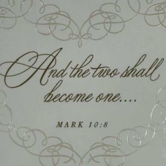 Vintage Hallmark Wedding Album 'And Two Shall Become One' Mark 10:8 Ivory Gold - Picture 2 of 16